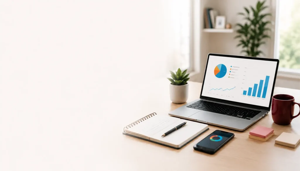 How to Create a Digital Marketing Strategy That Works with a laptop, analytics charts and notebook